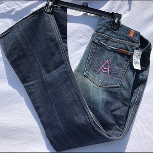 7 for All Mankind Jeans Rare Pink Stitched Pocket